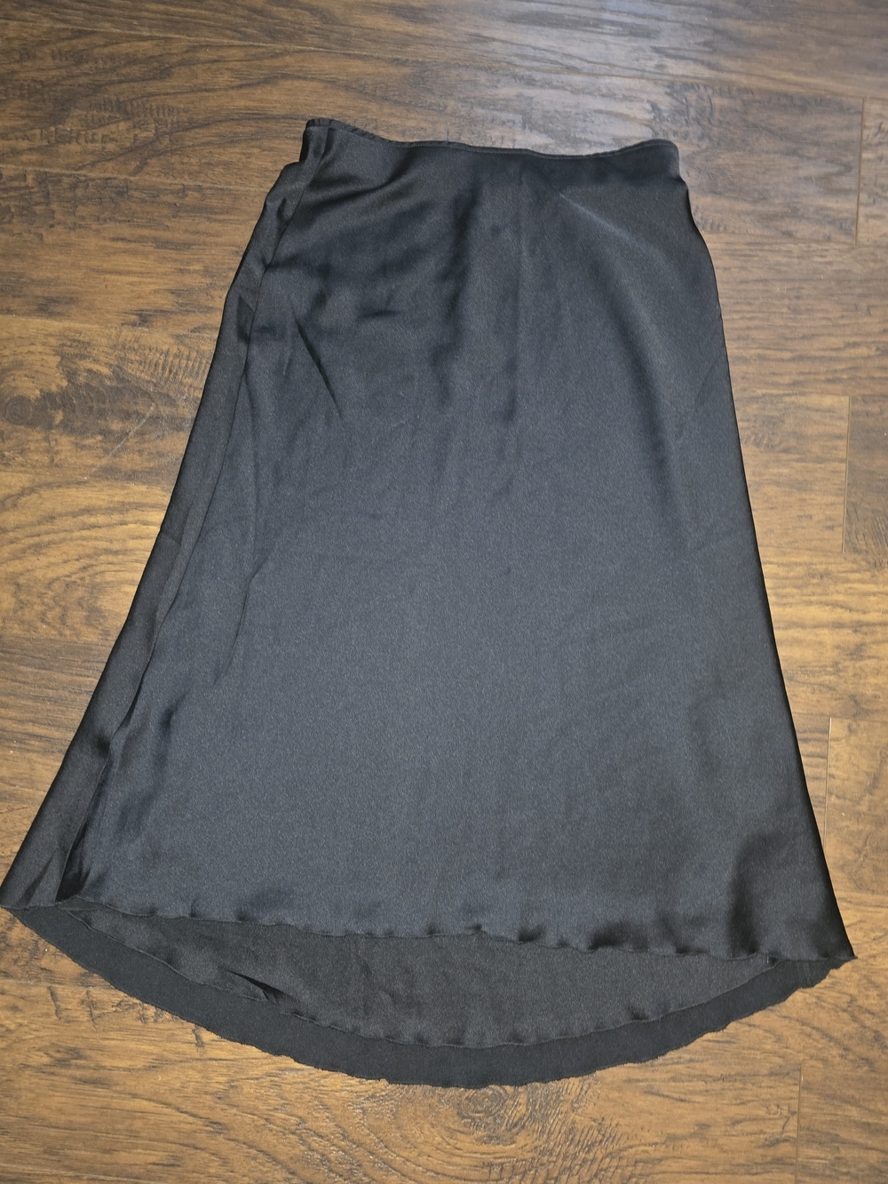 Abercrombie & Fitch Black Satin  Midi Slip Skirt
